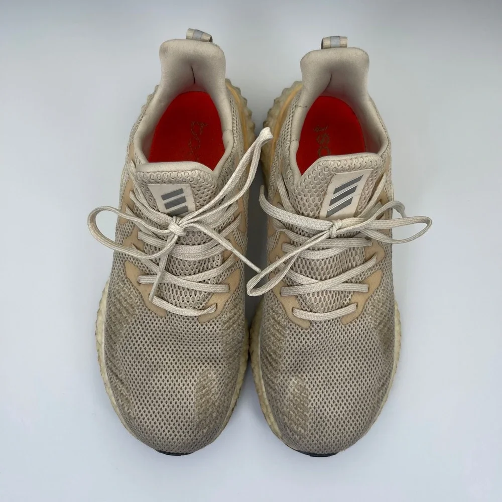 Adidas Alphaboost‎ Running Shoes Mens 8 Cream Beige Boost Continental Sneakers